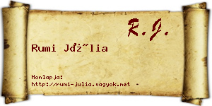 Rumi Júlia névjegykártya